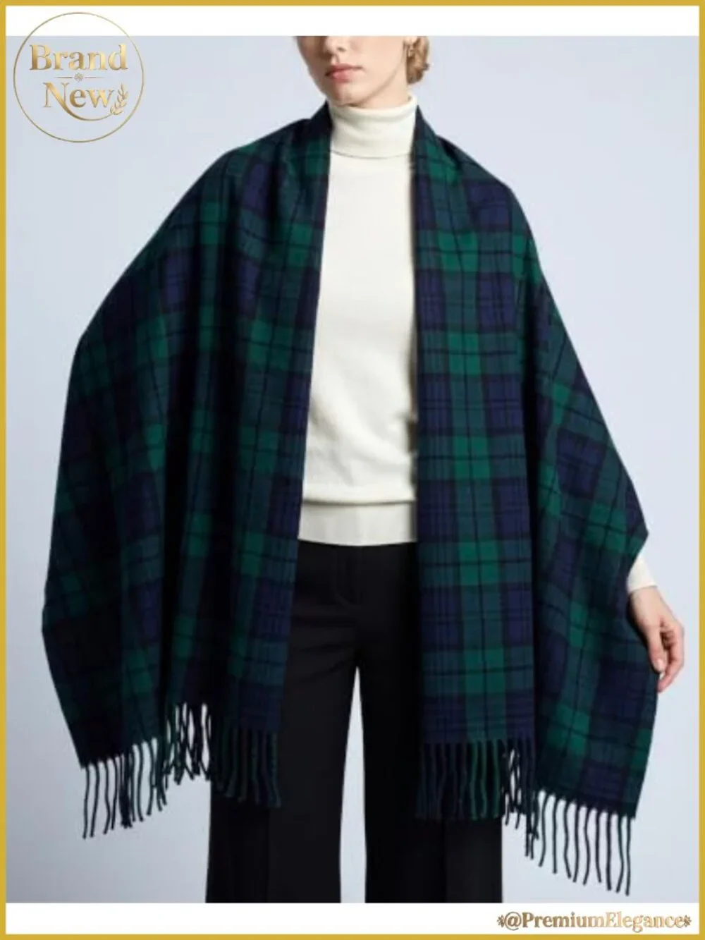 Soft Viscose Scottish Tartan Plaid Shawl Wrap Oversized Winter Scarf